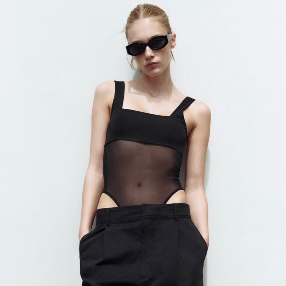 Combination Tulle Bodysuit